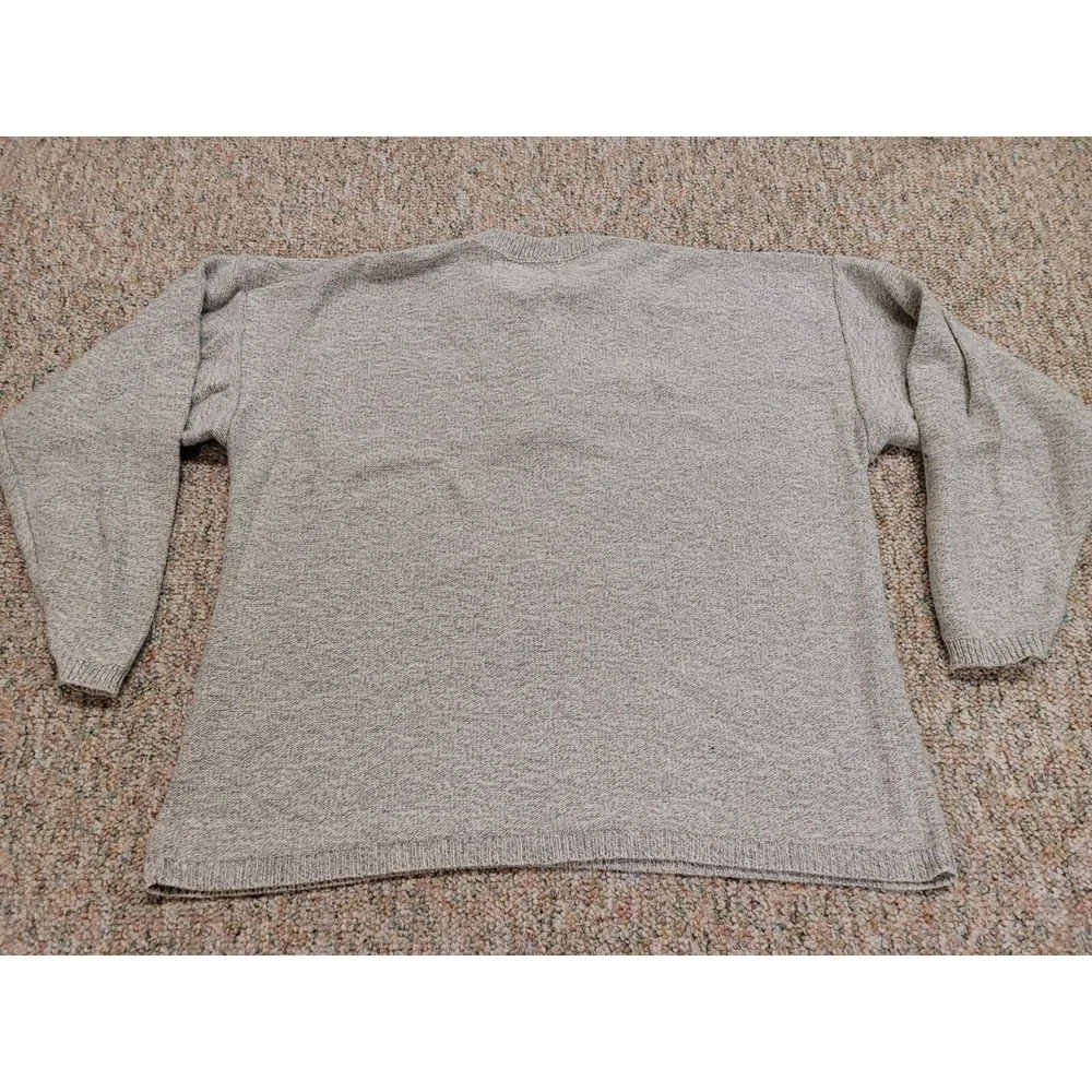 Fieldmaster Henley Sweater Mens 2XL Gray Vintage Cotton Knit Made in USA 90s